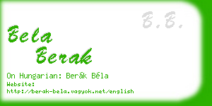 bela berak business card
